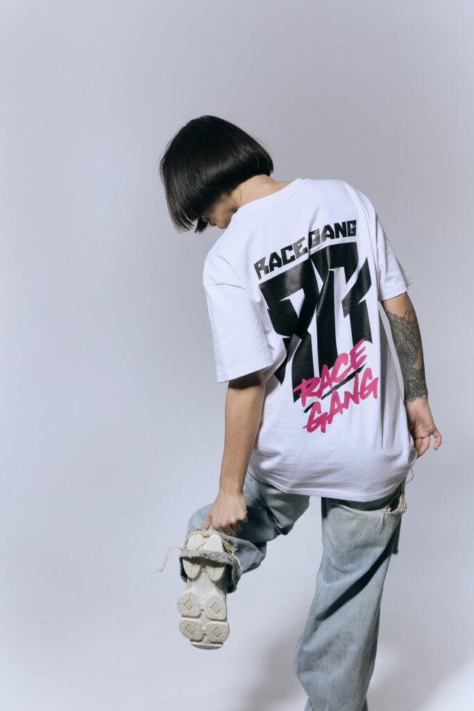 RG Logo T-shirt biały bawełniany z krótkim rękawem