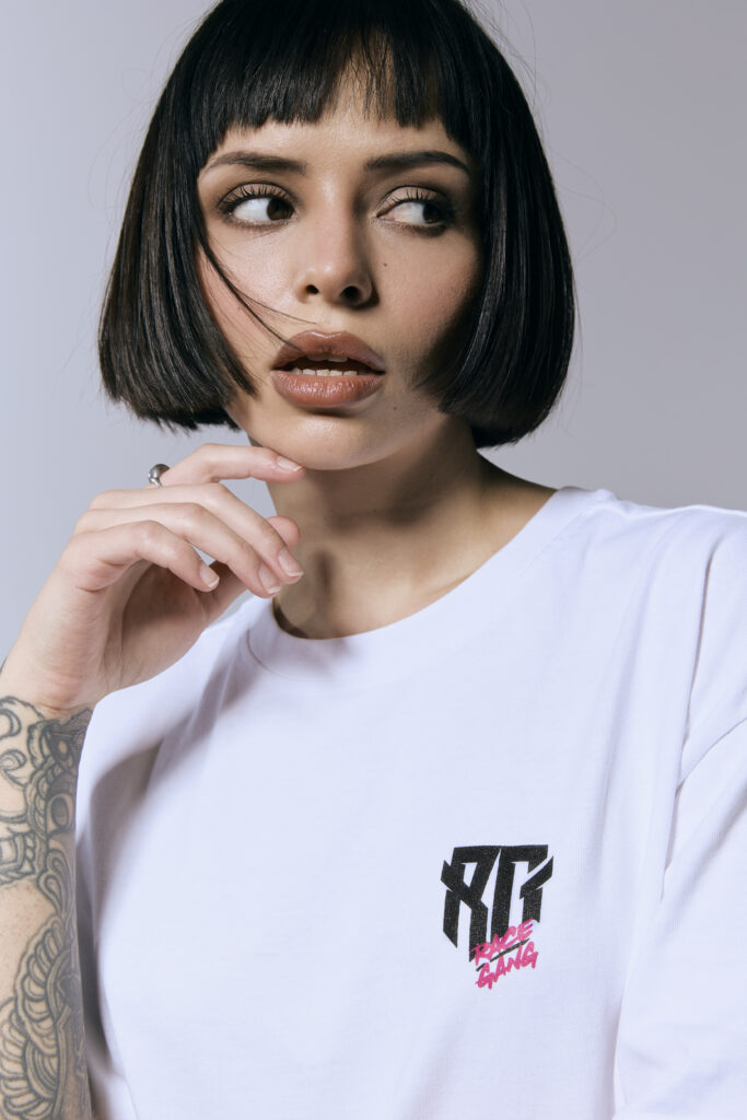 RG Logo T-shirt biały bawełniany z krótkim rękawem
