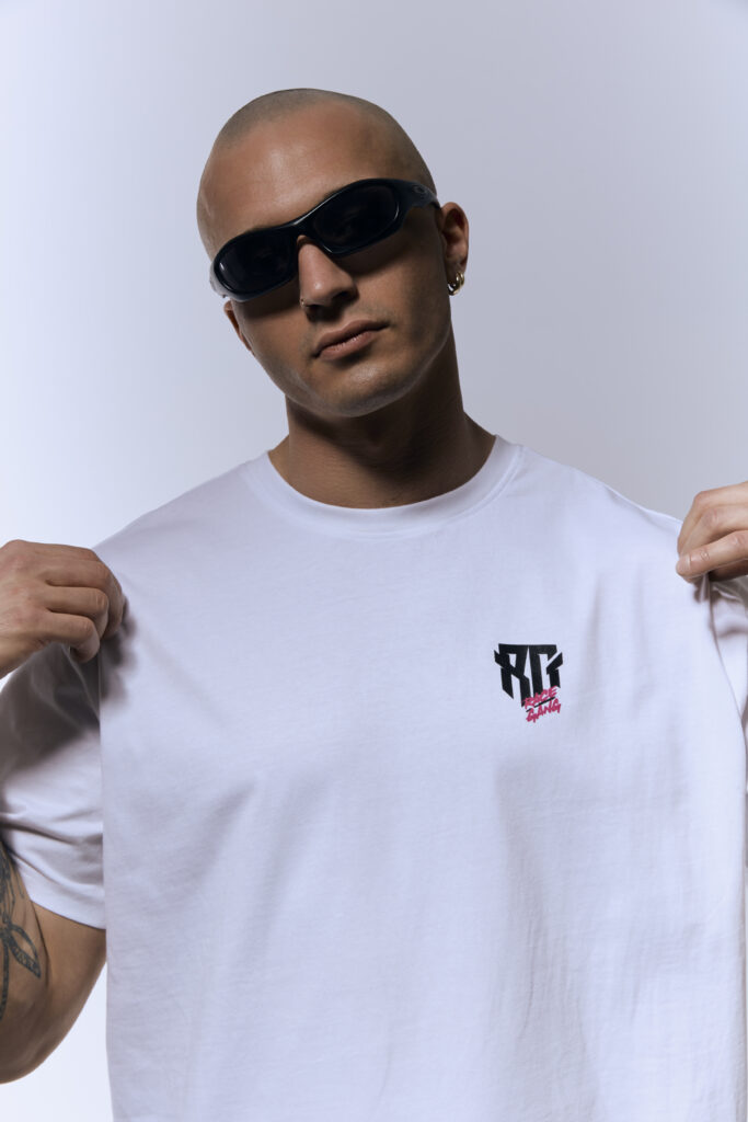 RG Logo T-shirt biały bawełniany z krótkim rękawem