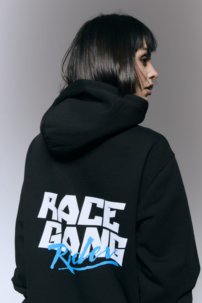 RaceGang Rider Czarna bawełniana bluza z kapturem