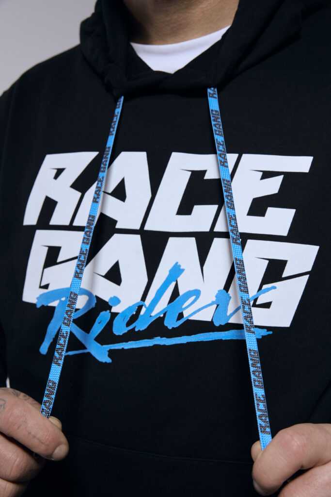RaceGang Rider Czarna bawełniana bluza z kapturem